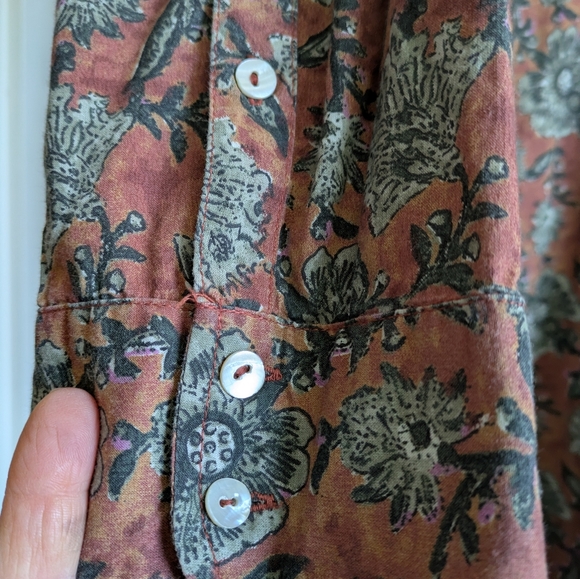 Natural Life Button Down Maxi, Floral Shirt Dress L/XL - Picture 4 of 4